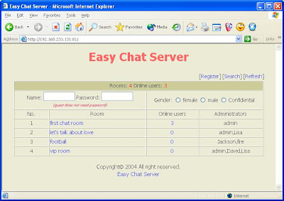 Easy Chat Server Login Page