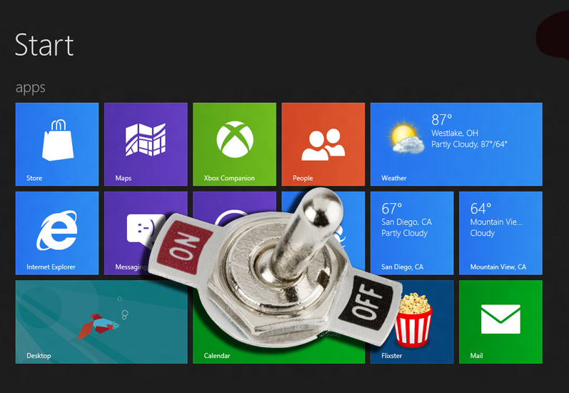 On off toaster windows 8