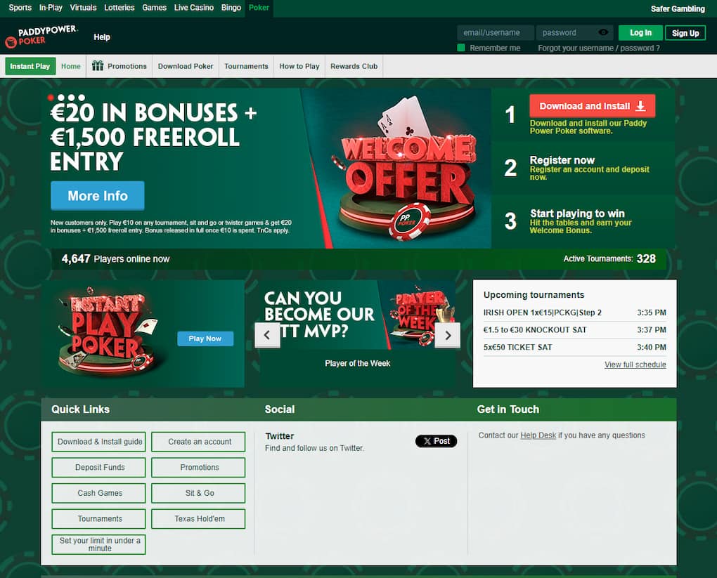Paddy Power - Online Poker Sites Not on GamStop