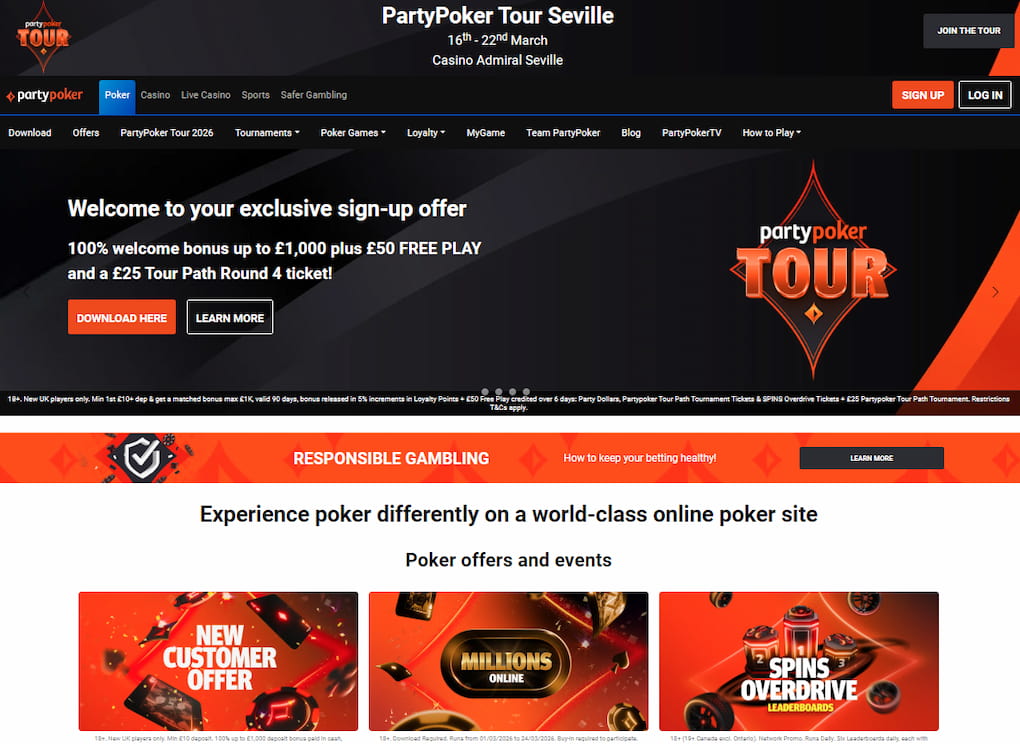 PartyPoker - Online Poker Sites Not on GamStop